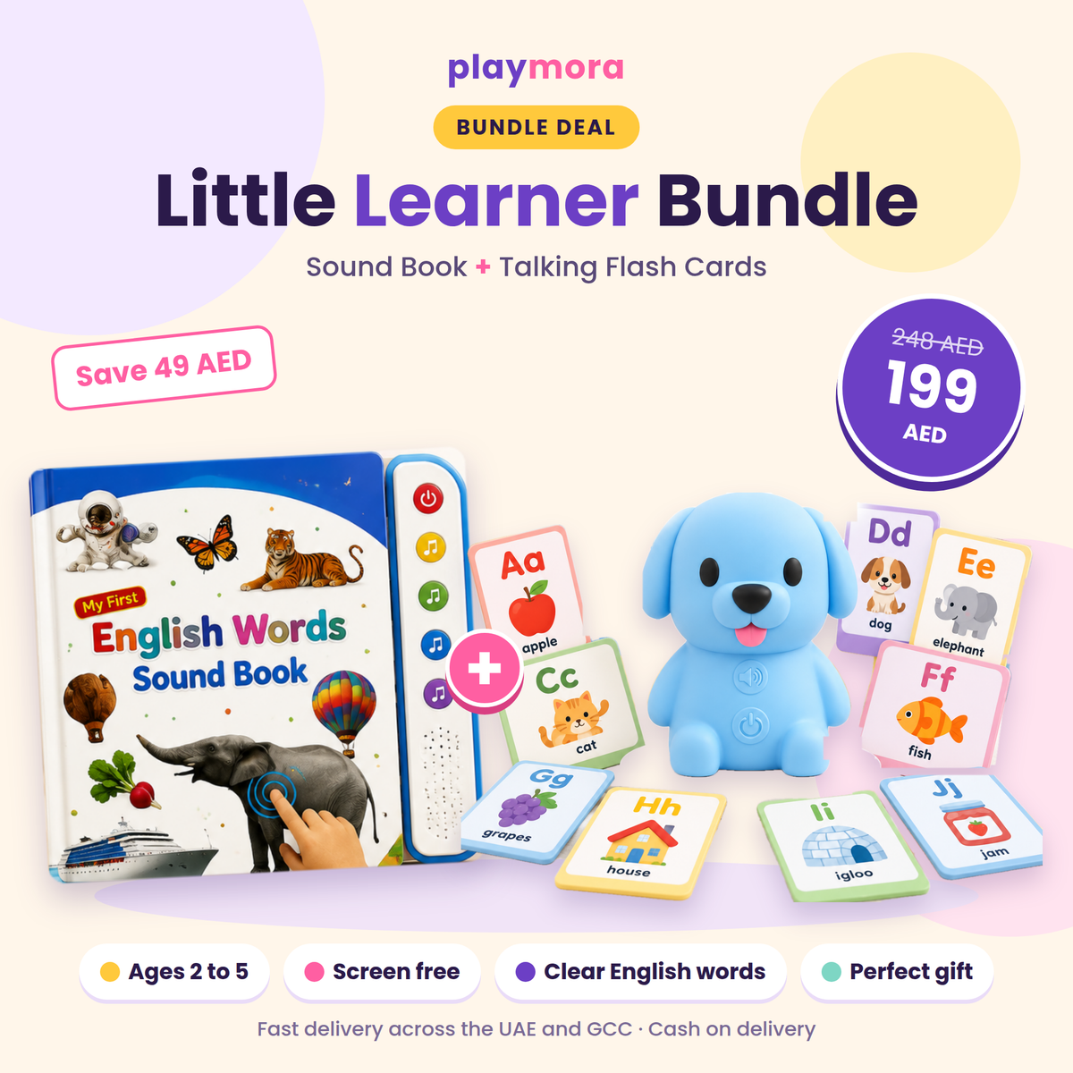 Little Learner Bundle ⭐: Talking Sound Book + Phonics Flash Cards