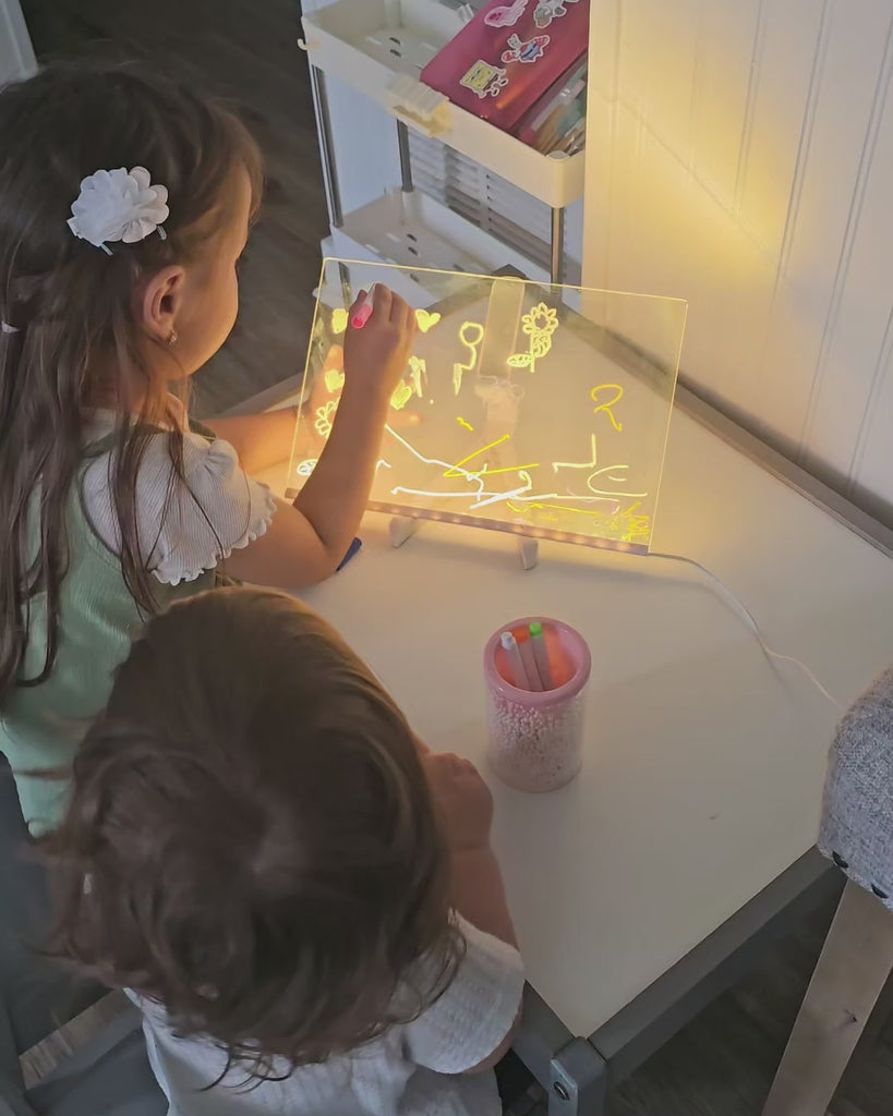لوح رسم مضيء للأطفال LED، سبورة رسم قابلة لإعادة الاستخدام