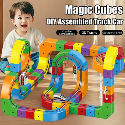 Magnetic gravity track car STEM race track toy, view 9
