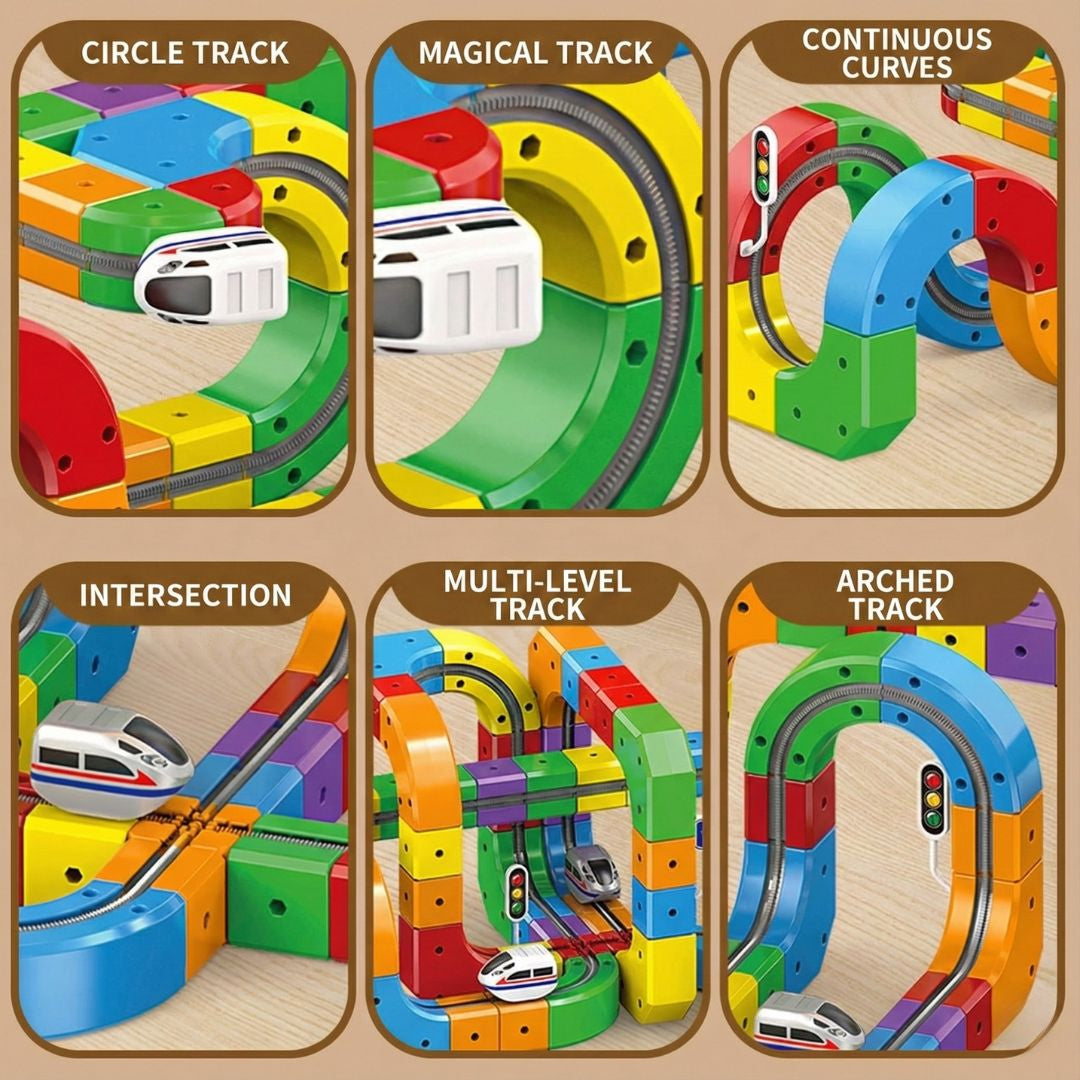 Magnetic gravity track car STEM race track toy, view 5