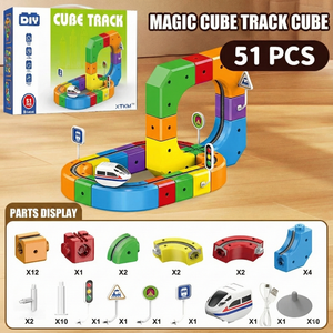 Magnetic gravity track car STEM race track toy, view 3