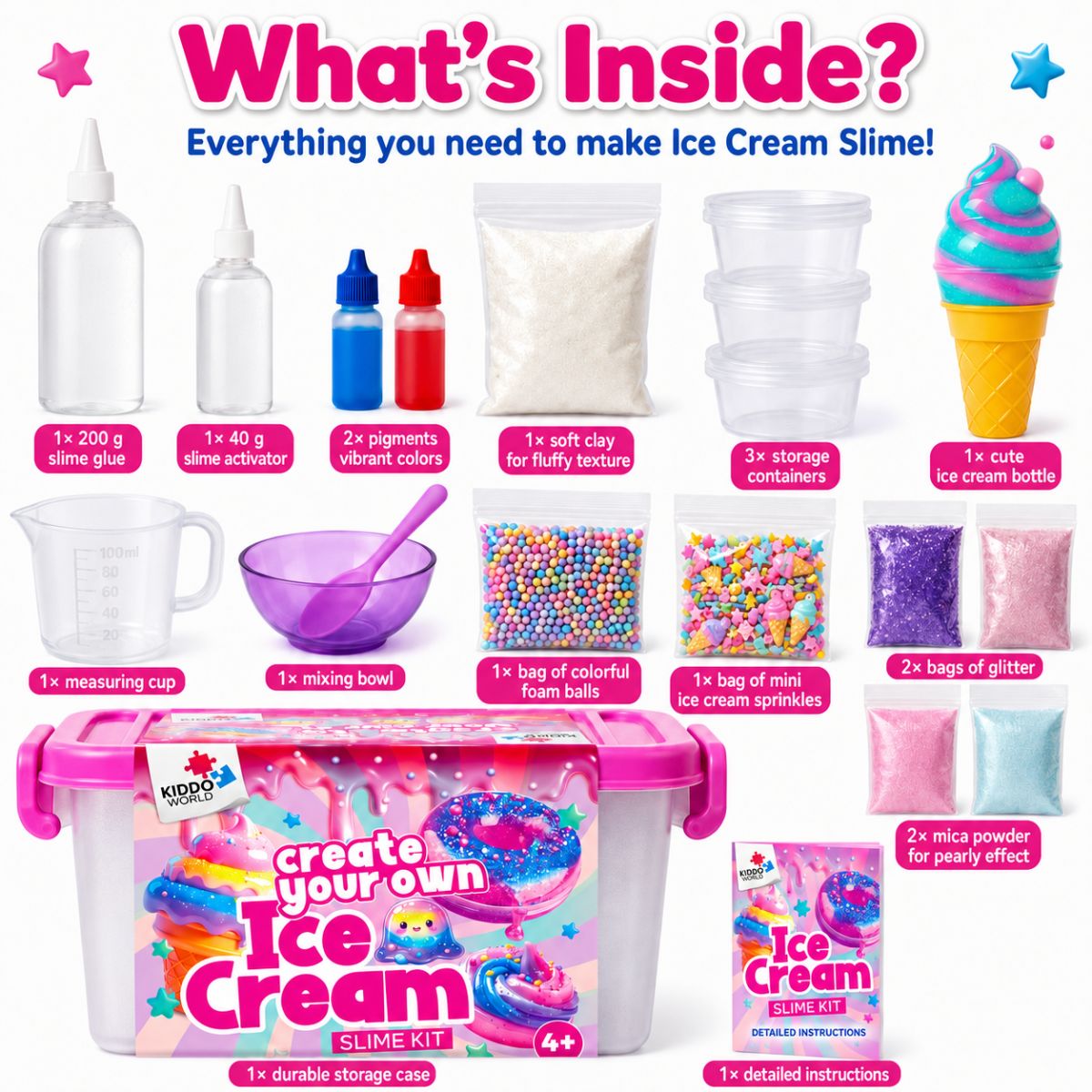 DIY Ice Cream Slime Kit for Kids, Make 6 Slime Designs