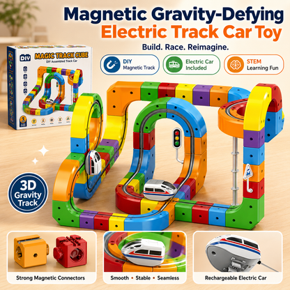 Magnetic gravity track car STEM race track toy, view 2