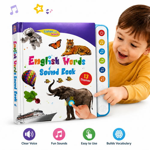 Kids Talking Sound Book, Touch and Learn, English or Arabic