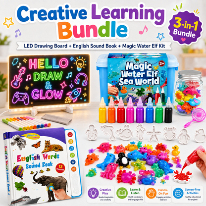 Creative Learning Bundle 3 in 1: LED Board, Sound Book and Water Elf Kit