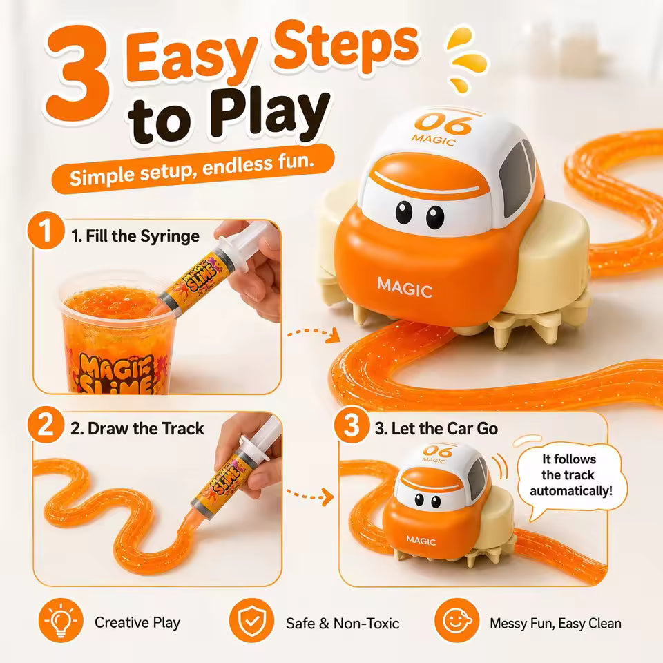 Magic slime track car DIY toy, view 3