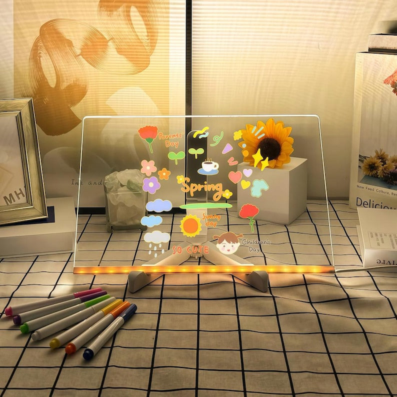 لوح رسم مضيء للأطفال LED، سبورة رسم قابلة لإعادة الاستخدام