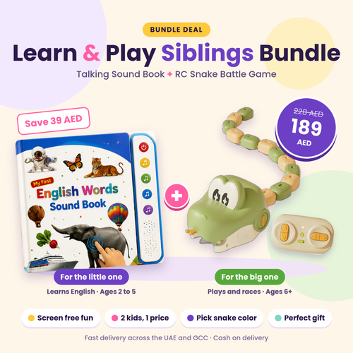 Learn and Play Siblings Bundle: Talking Sound Book + RC Snake Battle Game