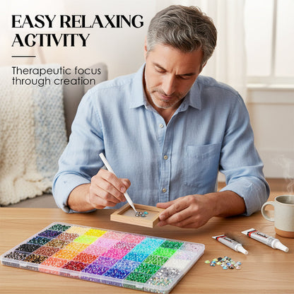 Rhinestone Craft Kit 24 Colors, Crystal Bedazzling Set with Glue